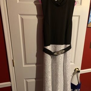 Black and white evening gown